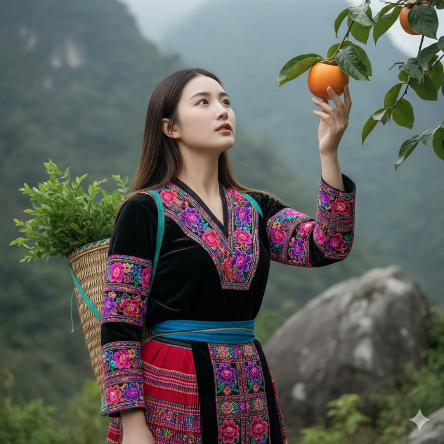 Câu lệnh tạo ảnh cô gái Bản Liền xinh đẹp, mộc mạc