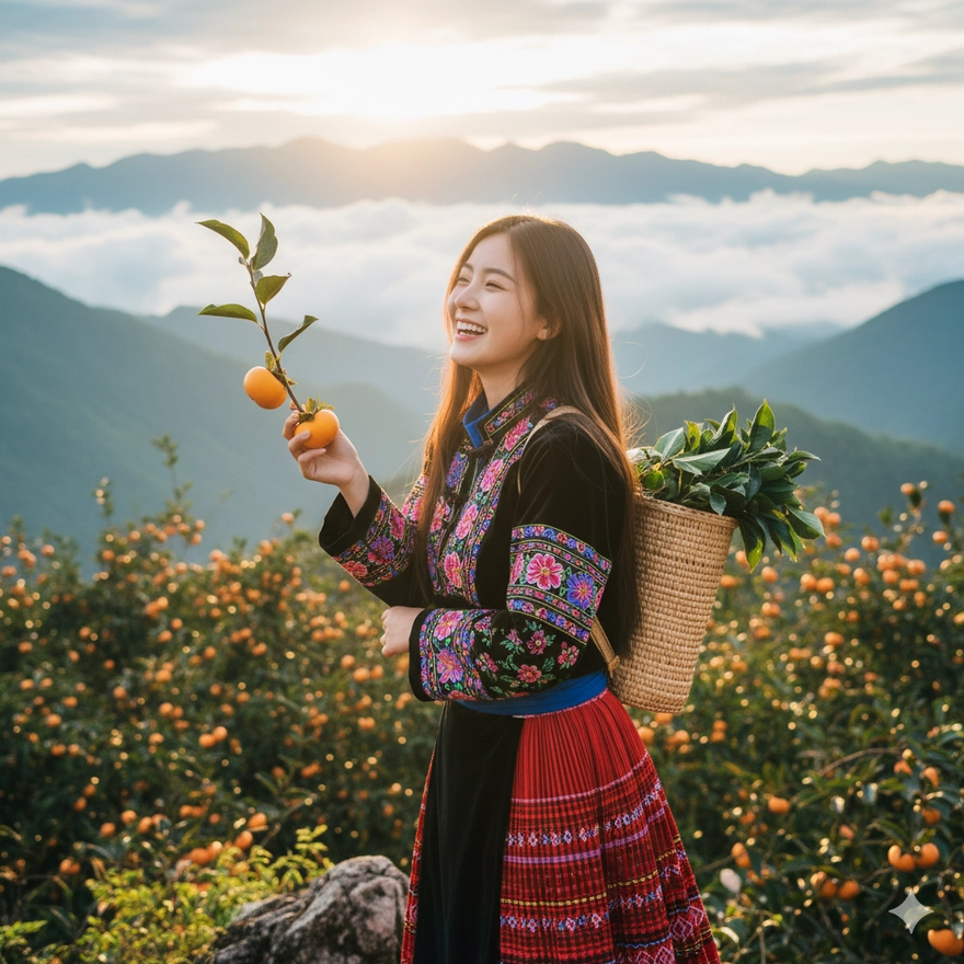 Câu lệnh tạo ảnh cô gái Bản Liền xinh đẹp, mộc mạc
