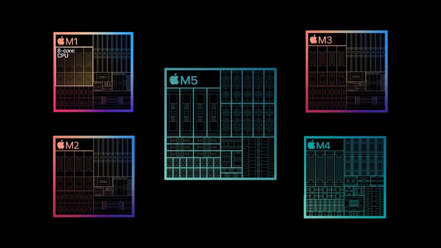 so sánh Apple M1 và Apple M5