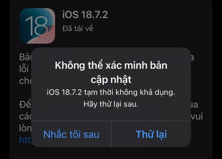 Cách sửa lỗi iOS 18.7.2 