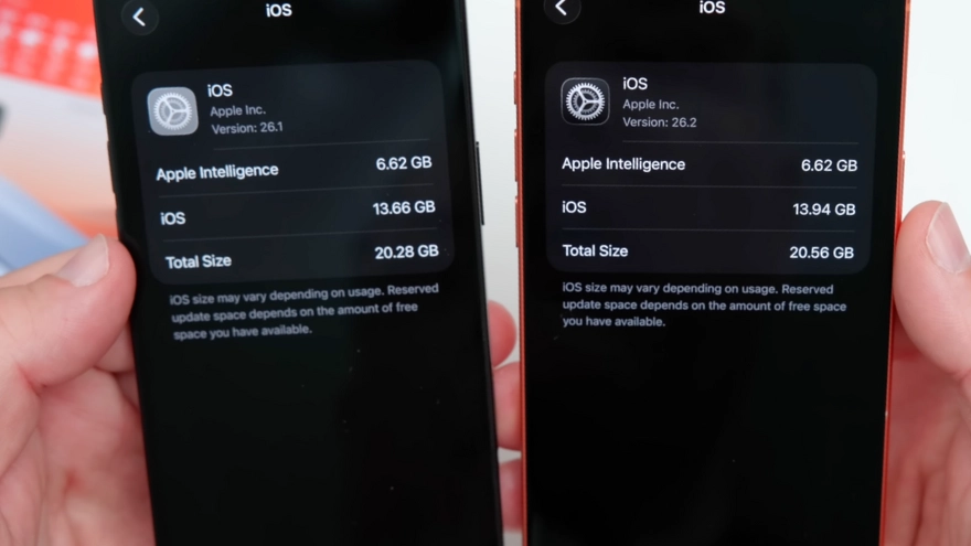 Đánh giá thời lượng pin và hiệu năng của iOS 26.2 Beta 2
