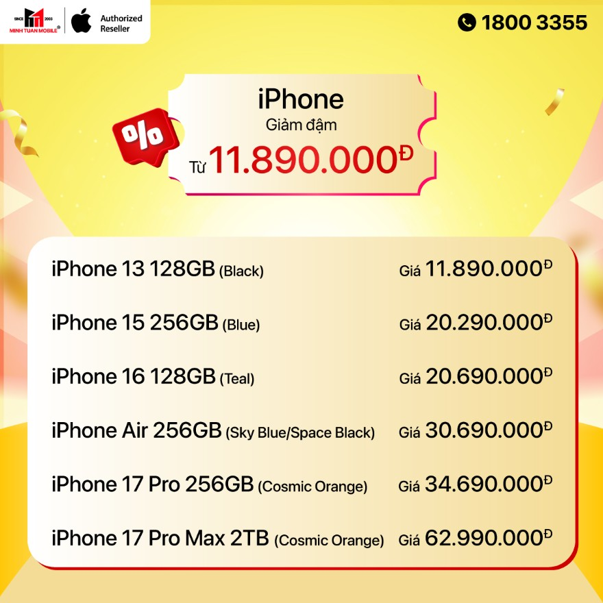 Tiệc sale linh đình - Hốt trọn deal xinh tại Minh Tuấn Mobile 