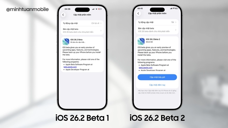 Đánh giá iOS 26.2 Beta 1 và iOS 26.2 Developer Beta 2
