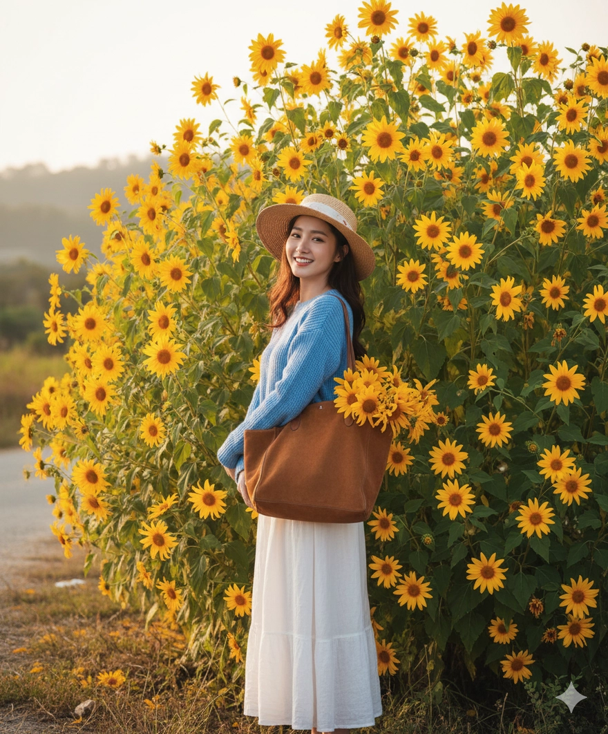 Câu lệnh tạo ảnh check-in hoa dã quỳ Đà Lạt đẹp lung linh