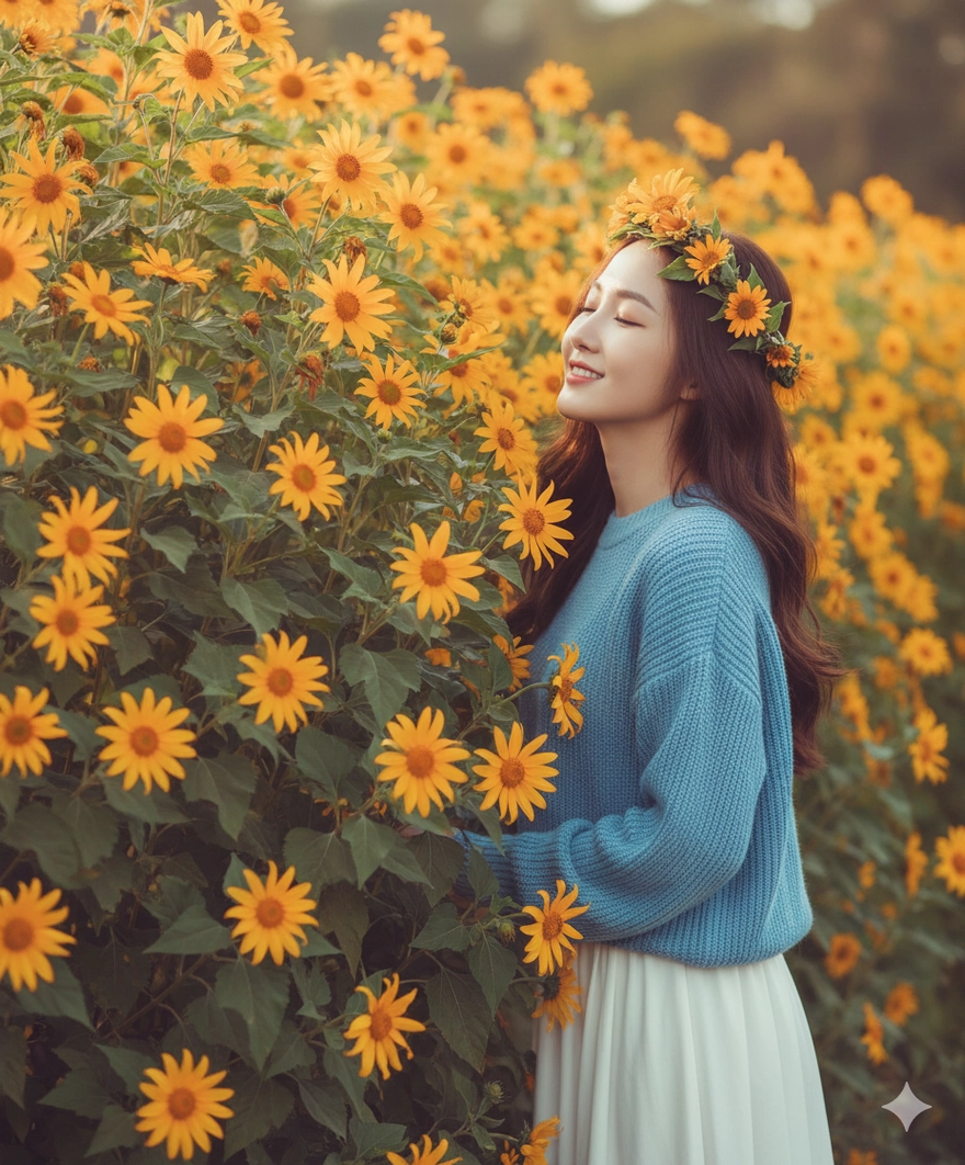 Câu lệnh tạo ảnh check-in hoa dã quỳ Đà Lạt đẹp lung linh