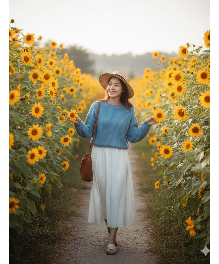 Câu lệnh tạo ảnh check-in hoa dã quỳ Đà Lạt đẹp lung linh