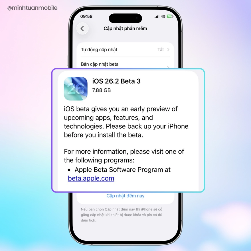 Ai nên cập nhật iOS 26.2 Beta 3 ngay lúc này?