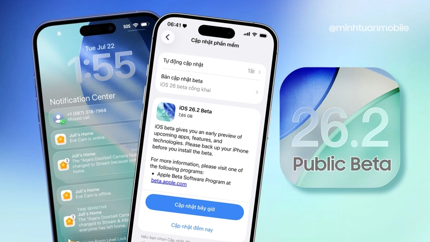 So sánh iOS 26.2 Public Beta 1 và iOS 26.2 Public Beta 2