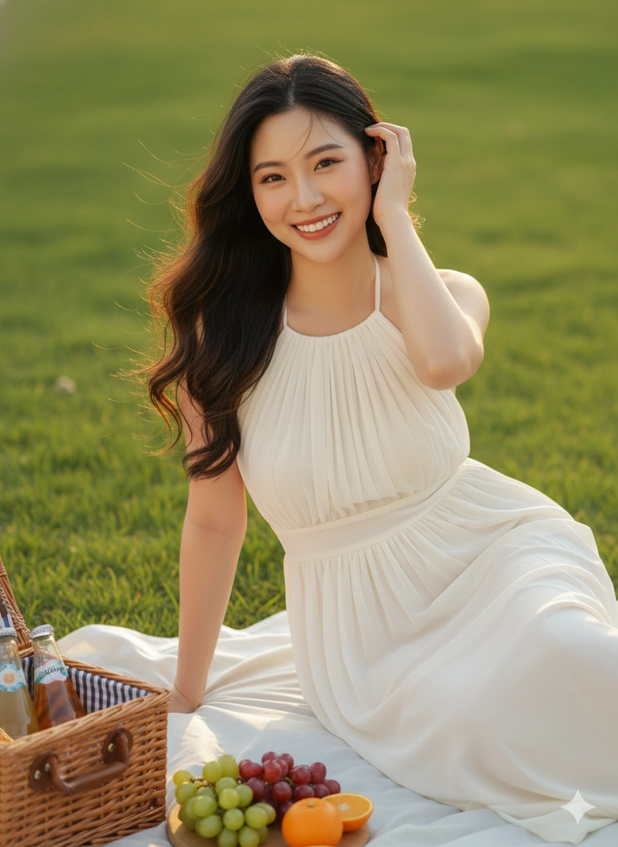 Câu lệnh Gemini tạo ảnh đi picnic kiểu Hàn siêu lung linh