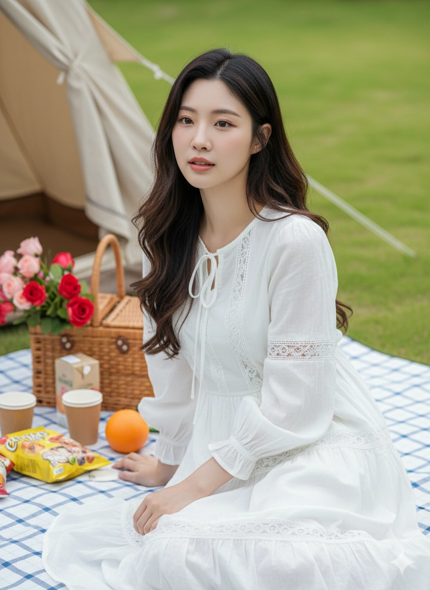 Câu lệnh Gemini tạo ảnh đi picnic kiểu Hàn siêu lung linh