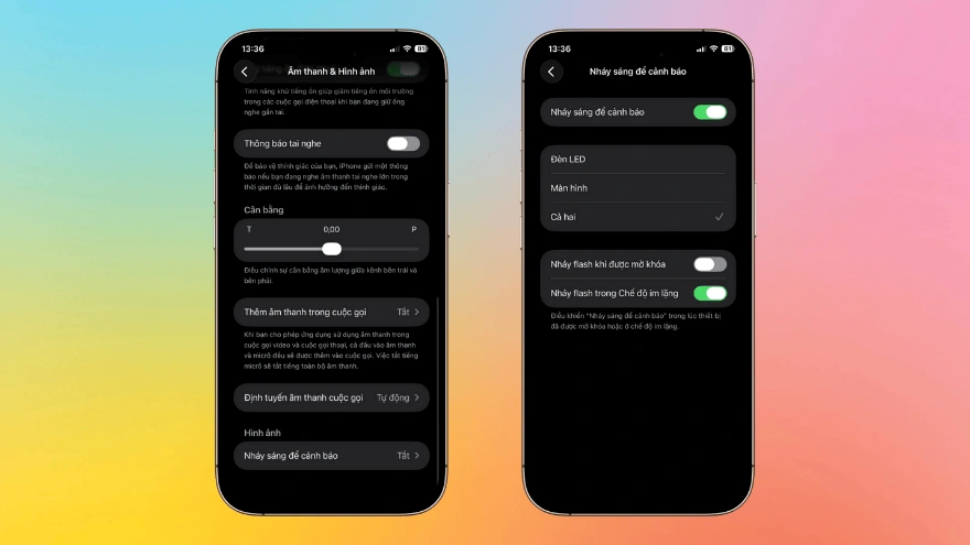 kích hoạt flash thông báo mới trên iOS 26.2