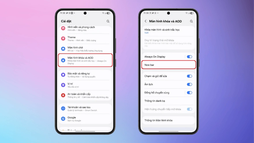 Cách tận dụng Now Bar của Samsung trên màn hình khóa và AOD