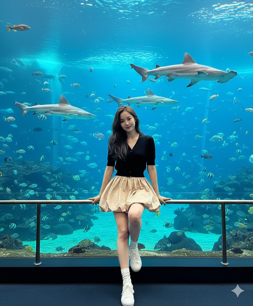 Câu lệnh tạo ảnh tham quan thủy cung bằng Gemini AI