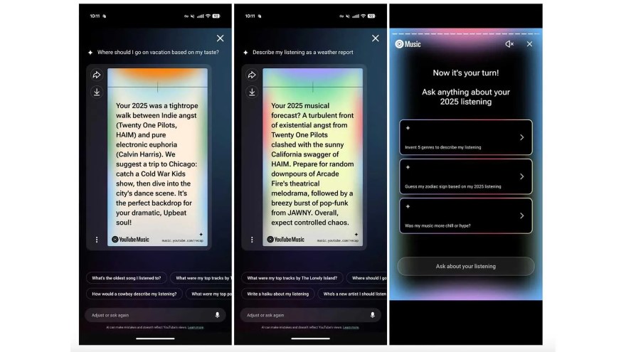 youtube music recap có chat AI