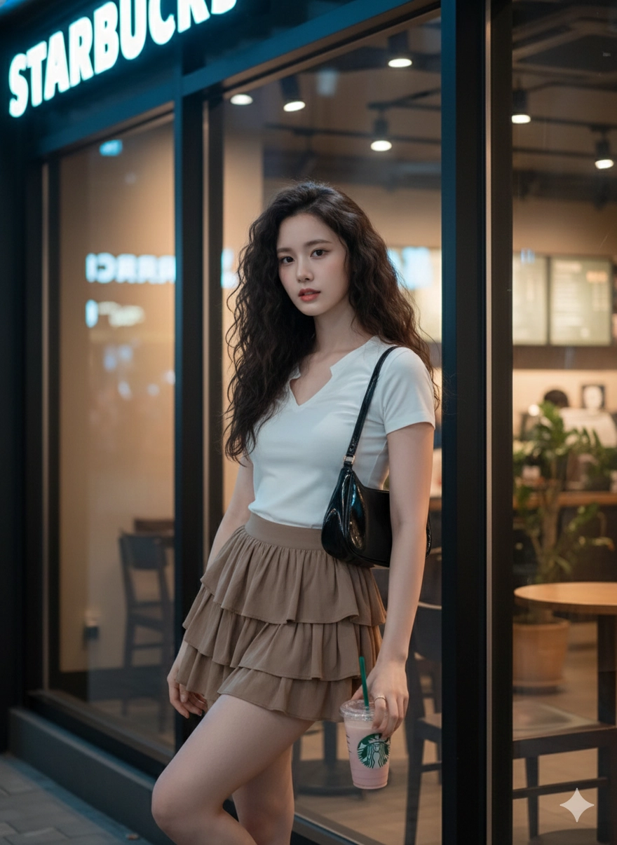 Câu lệnh Gemini tạo ảnh đi cafe Starbucks siêu chill