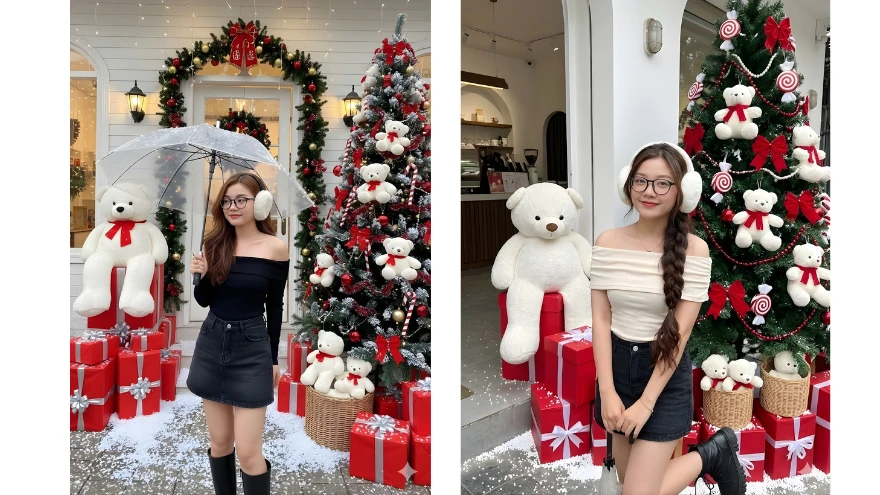 Tạo ảnh Noel ngoài phố cho nàng cực xịn bằng Gemini chỉ 10s
