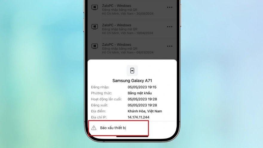 Xem lịch sử đăng nhập Zalo để phát hiện đăng nhập lạ kịp thời