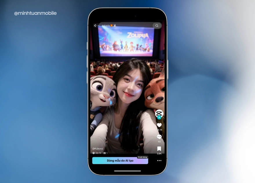 Cách tạo ảnh chụp cùng Zootopia bằng Capcut