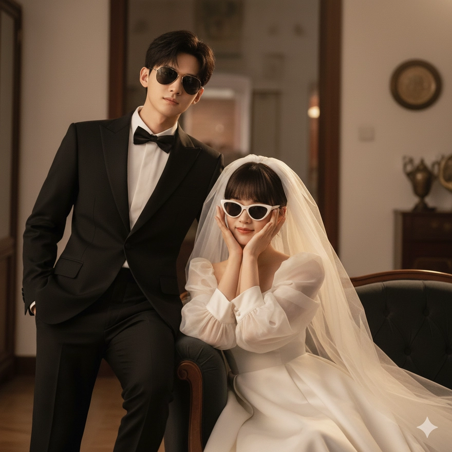 Câu lệnh Gemini tạo ảnh concept cưới cho cặp đôi