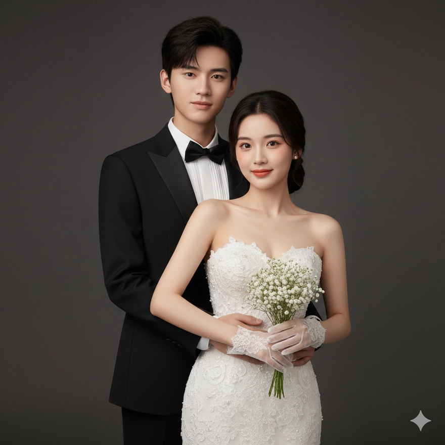 Câu lệnh Gemini tạo ảnh concept cưới cho cặp đôi