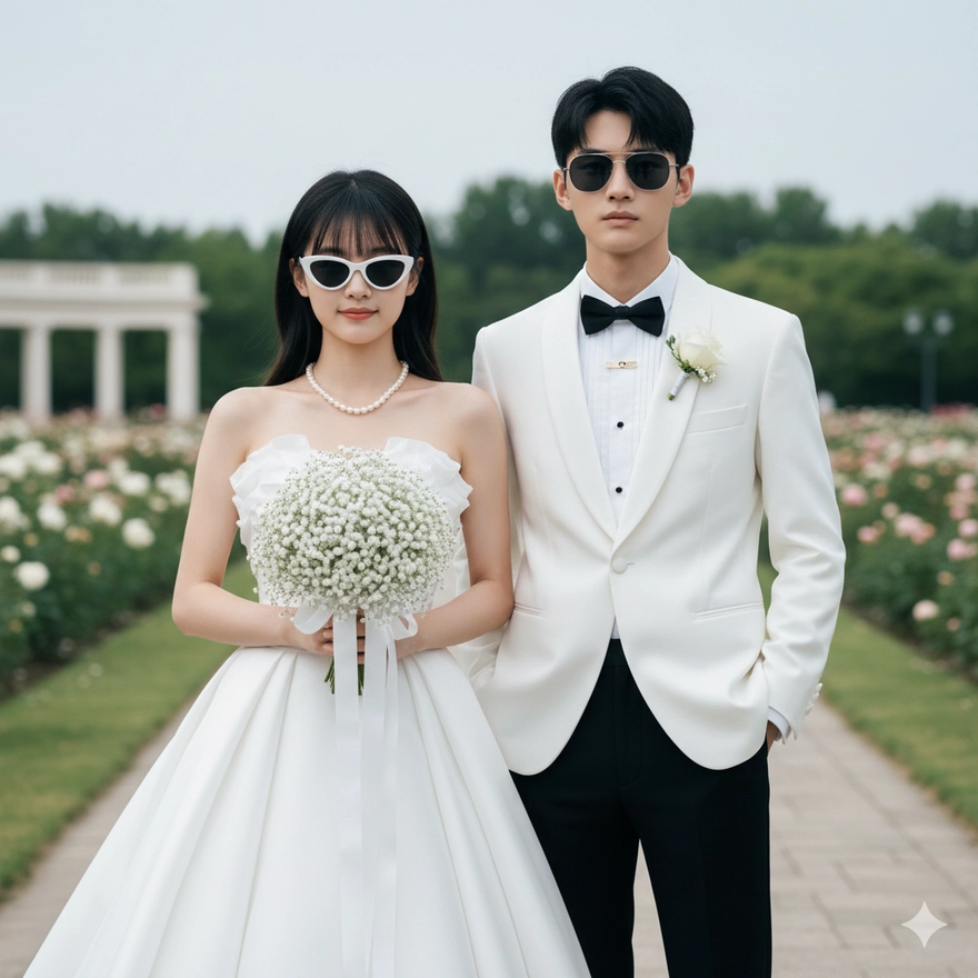 Câu lệnh Gemini tạo ảnh concept cưới cho cặp đôi