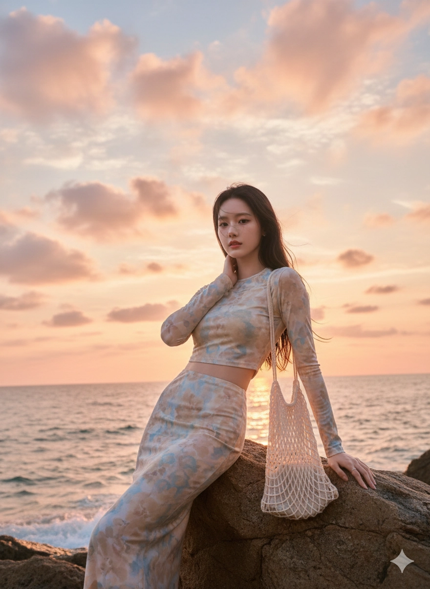 Câu lệnh Gemini tạo ảnh đi biển siêu lung linh cuối năm