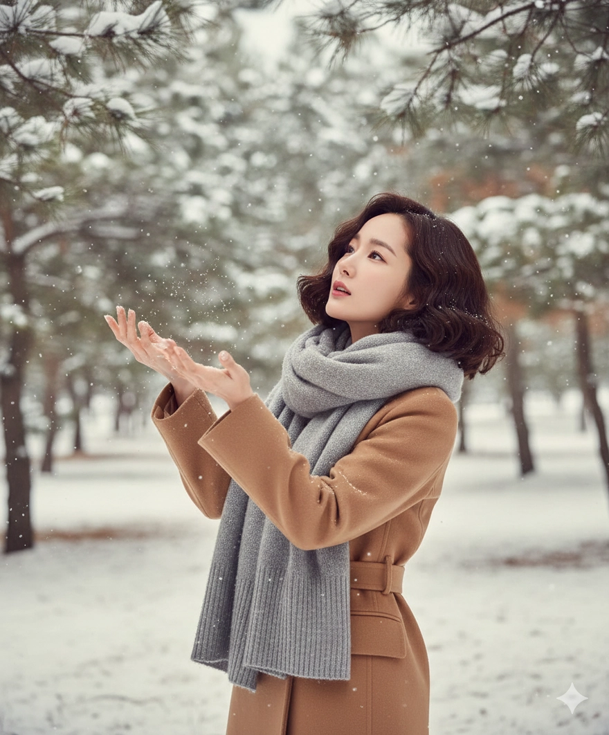 Bộ câu lệnh Gemini AI tạo ảnh tuyết rơi đẹp mê ly