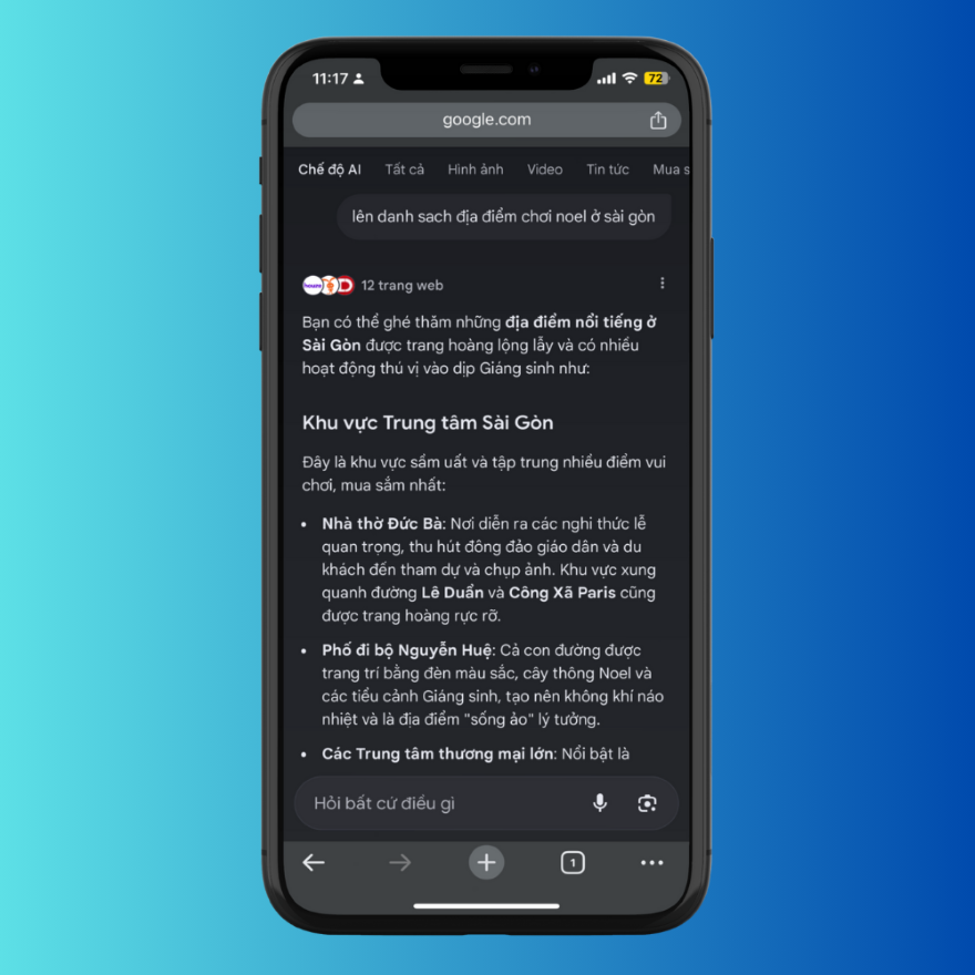Google Chrome trên iPhone bắt đầu tích hợp Gemini