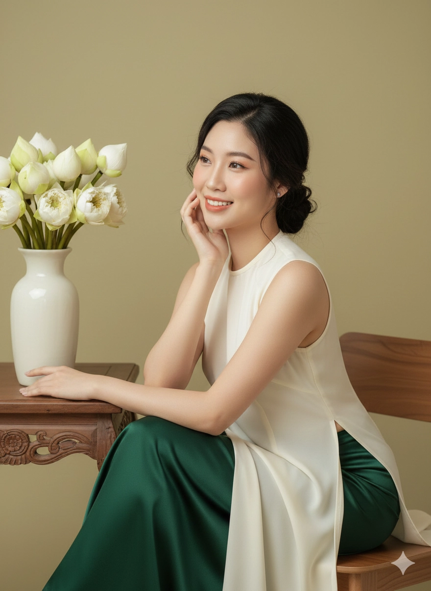 Câu lệnh Gemini tạo bộ ảnh bên đóa sen đẹp hút hồn