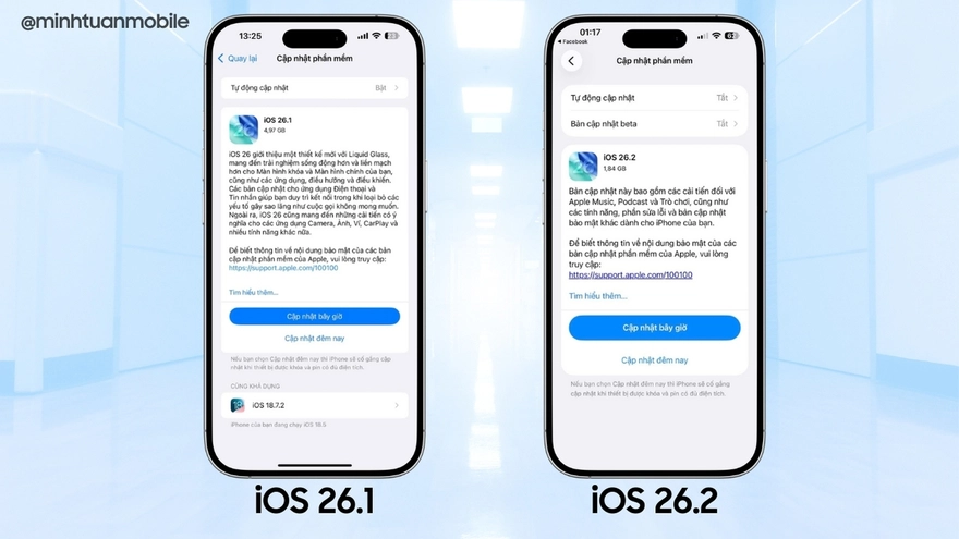 So sánh iOS 26.1 và iOS 26.2: Thay đổi nhỏ nhưng thực tế