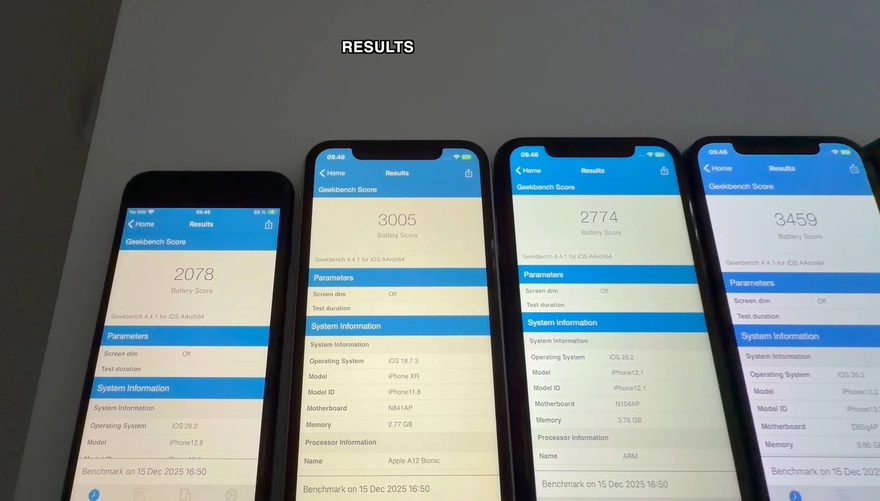 Đánh giá thời lượng pin của iOS 26.2 trên tất cả dòng iPhone