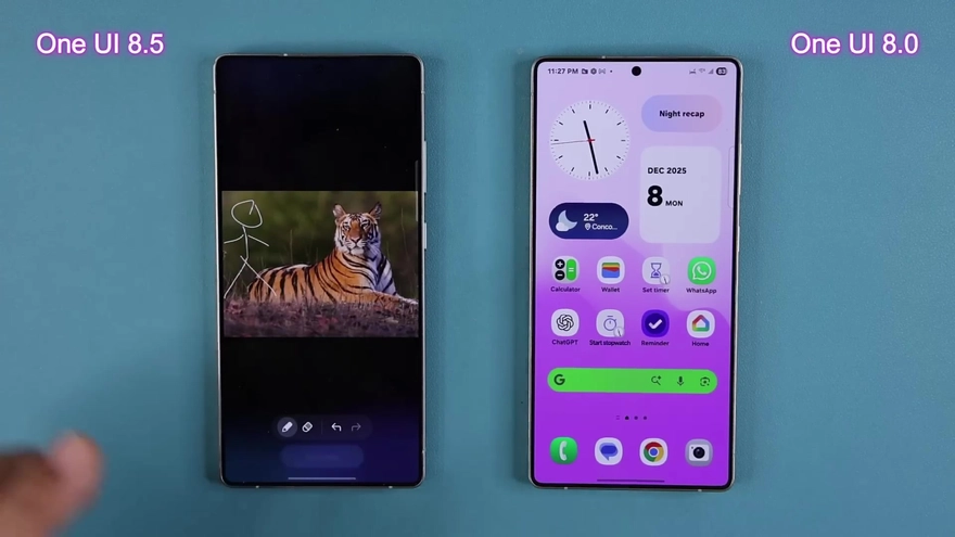 So sánh One UI 8 vs One UI 8.5: Đẹp hơn, AI thông minh hơn