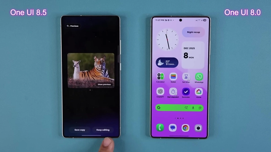 So sánh One UI 8 vs One UI 8.5: Đẹp hơn, AI thông minh hơn