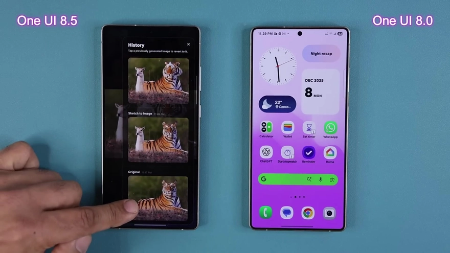 So sánh One UI 8 vs One UI 8.5: Đẹp hơn, AI thông minh hơn
