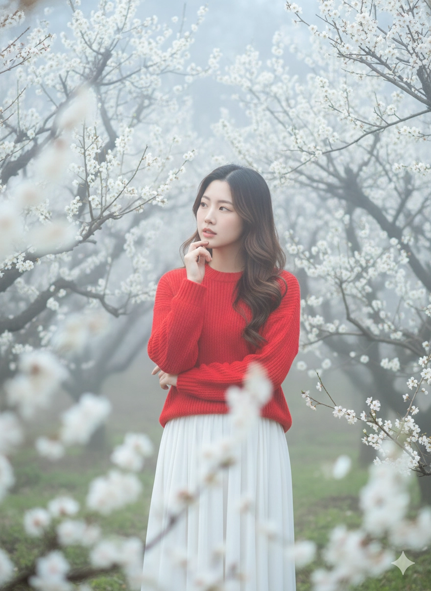 Câu lệnh AI tạo ảnh cùng hoa mận Mộc Châu đẹp say đắm