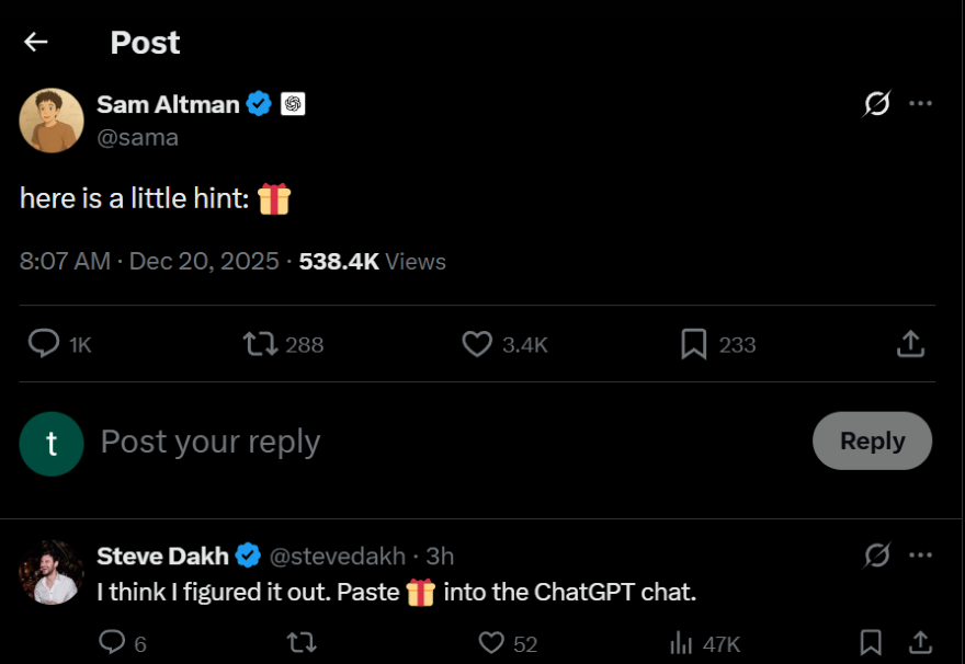 ChatGPT tung “trứng phục sinh” Giáng sinh cùng Sora