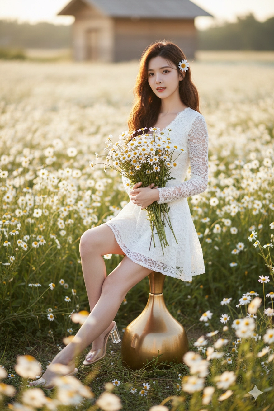 Câu lệnh Gemini AI tạo ảnh bên cúc hoạ mi cực đẹp