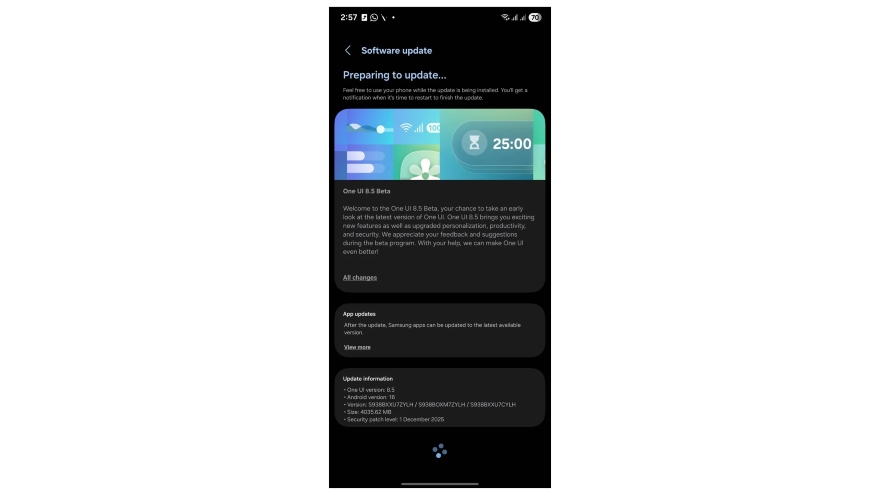 One UI 8.5 đang được test trên cả Galaxy tầm trung