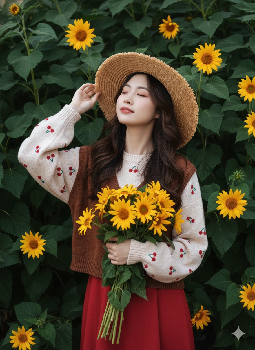 Tạo ảnh chụp bên hoa Dã Quỳ quá đẹp cùng Gemini AI