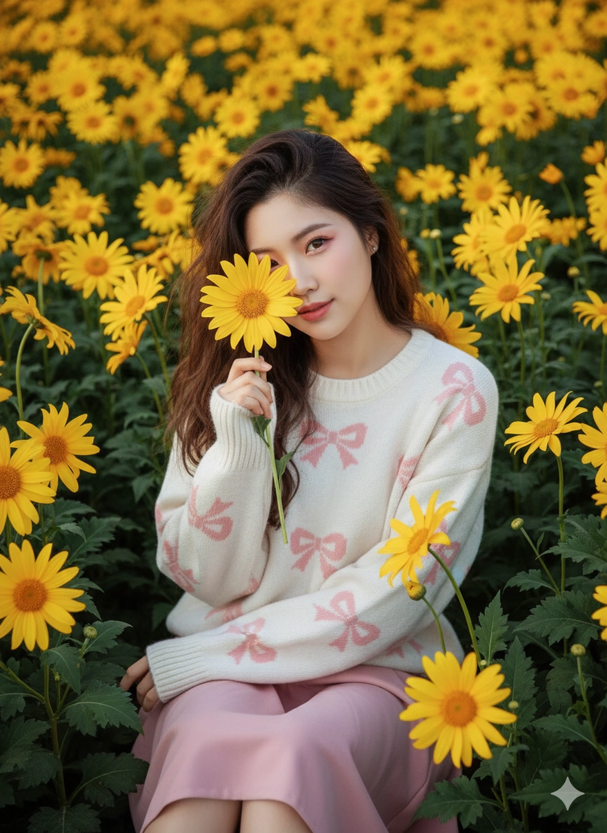 Tạo ảnh chụp bên hoa Dã Quỳ quá đẹp cùng Gemini AI