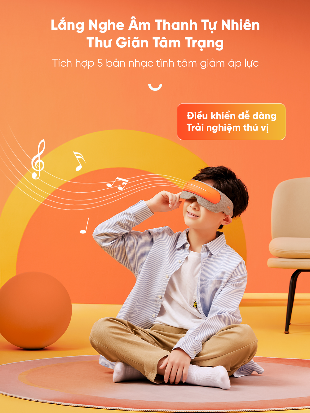 Tích hợp âm thanh thư giãn giúp bé dễ nghỉ ngơi