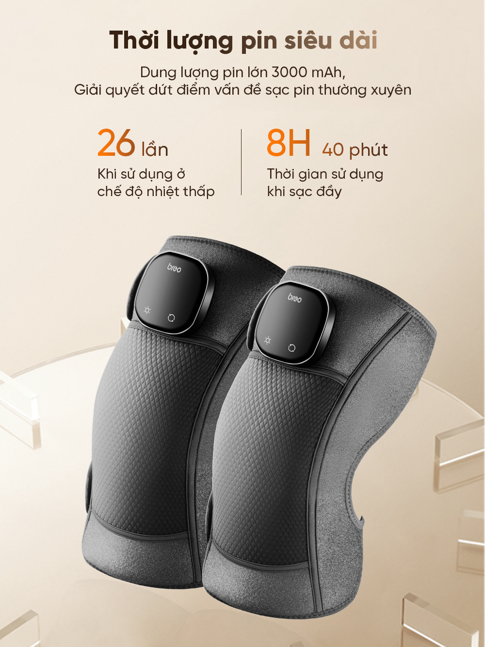 Dung lượng pin bền bỉ cùng thao tác một chạm tiện lợi