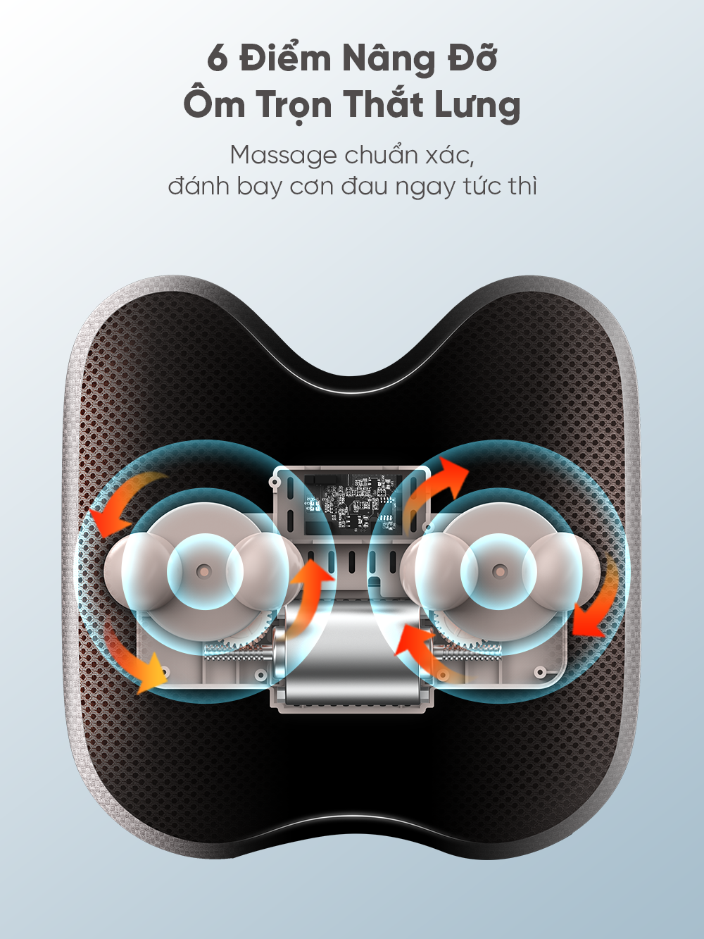 Cơ chế massage mô phỏng chuyển động tay người tự nhiên