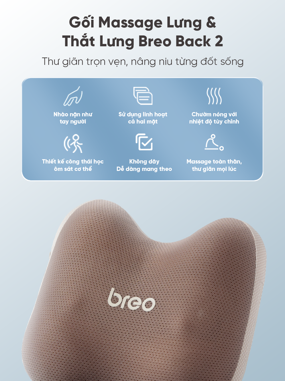 Hướng dẫn sử dụng máy massage lưng Breo Back 2 chi tiết