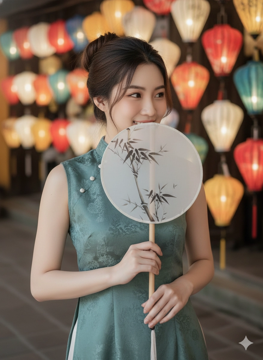 Câu lệnh Gemini tạo ảnh Phố cổ Hội An chuẩn nàng thơ