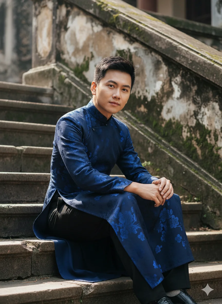 Chụp ảnh áo dài Tết cực chất cho nam chỉ với một câu lệnh