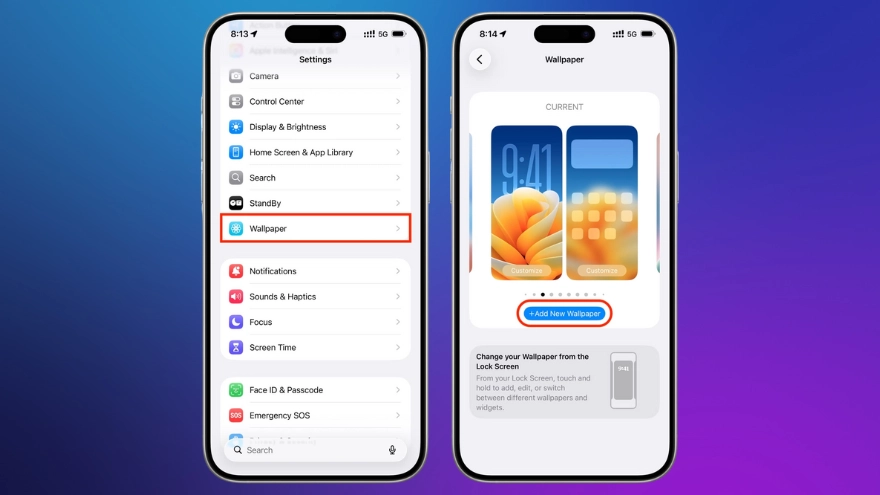  Cách đặt hình nền đơn sắc trên iPhone