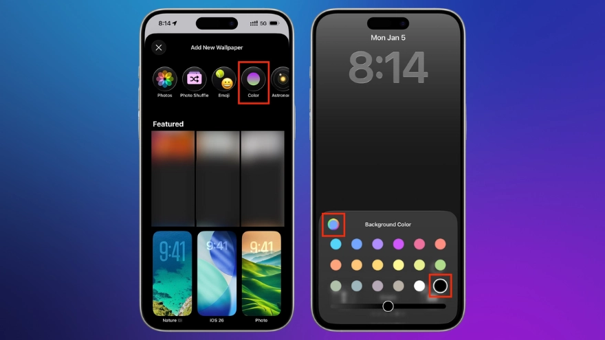  Cách đặt hình nền đơn sắc trên iPhone