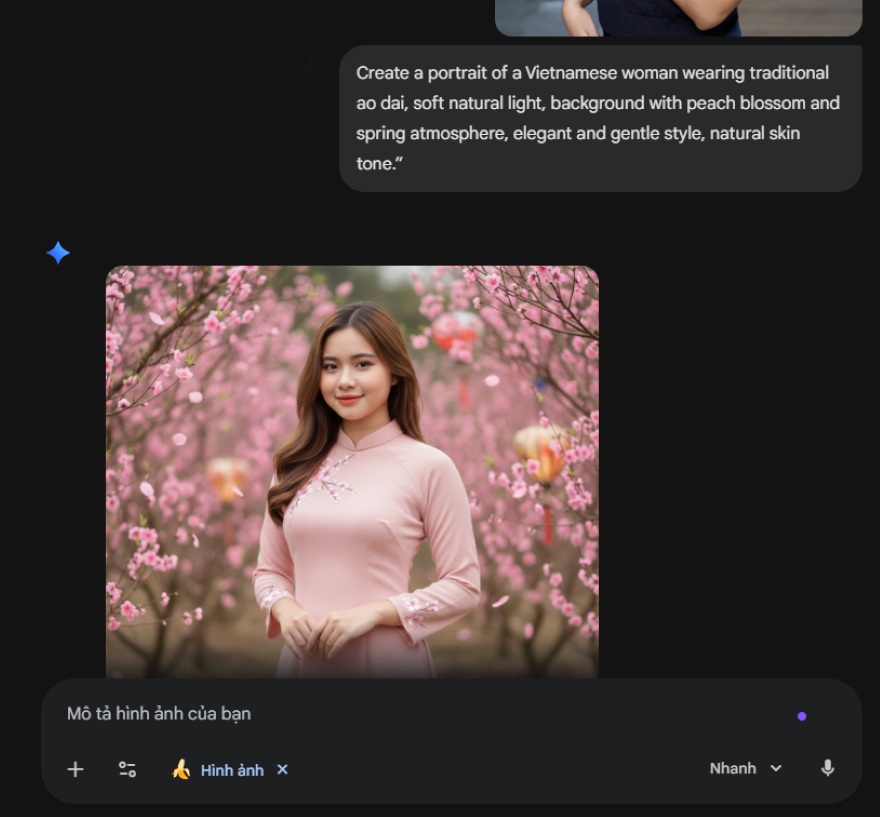Không cần studio, vẫn hóa quý bà, quý ông với ảnh áo dài từ Gemini