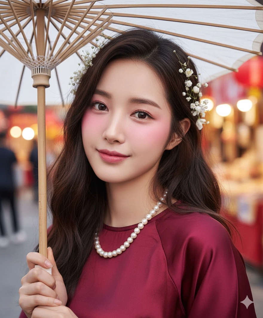 Cách tạo ảnh áo dài đỏ gấm đón Tết bằng Gemini AI đẹp mê ly